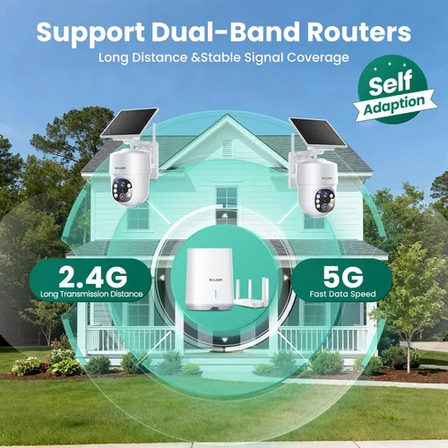 Miniatura 8 de SOLIOM - Cámaras de seguridad de 5MP inalámbricas para exteriores, sin suscripción y energía solar, paquete de 2 cámaras de seguridad para el hogar