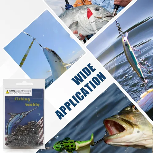 Miniatura 7 de Shaddock – 25 unidades 100 % cobre, 35lb-390lb, rodamientos de bolas de pesca de alta resistencia giratorios, conectores giratorios de pescado