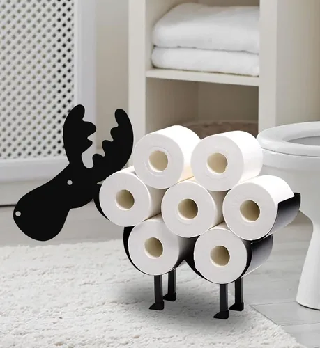 Miniatura 14 de Black Antler - Soporte de papel higiénico de metal, organizador de papel higiénico decorativo de metal para baños, capacidad para 8 rollos