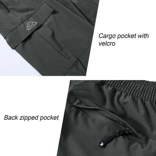 Miniatura 7 de BGOWATU Pantalones de senderismo para hombre, pantalones cargo elásticos resistentes al agua, pantalones ligeros de secado rápido para pesca al aire