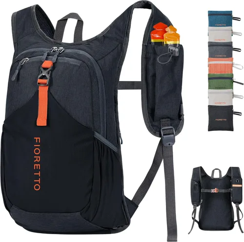 FIORETTO Mochila de senderismo de 15L para mujeres y hombres, mochila mini plegable, mochila ligera pequeña para acampar, viajar, actividades al