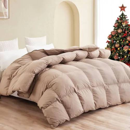 Miniatura 18 de SNOWMAN Manta de plumón extra suave tamaño individual, edredón ligero de plumón con 8 pestañas en las esquinas, edredón de cama refrescante