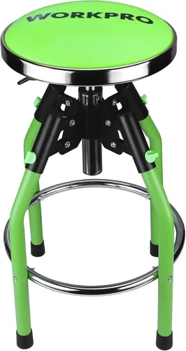 Miniatura 9 de WORKPRO Taburete de Taller Hidráulico Ajustable de Servicio Pesado, Taburete de Bar para Garaje, 29 a 33.86 pulgadas, Capacidad de 330 Libras, Negro