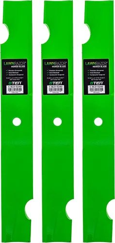 8TEN LawnRazor - Juego de cuchillas para Bad Boy MZ Magnum Outlaw ZT CZT de 54 pulgadas 038-0001-00 038-0005-00 (elevación alta con muescas) paquete