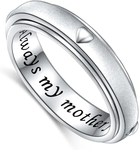 Anillo giratorio de plata de ley 925 para la ansiedad, para mujeres, alivio del estrés, aburrimiento, TDAH, autismo, anillos para mujeres y hombres