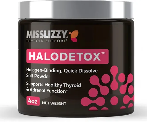Miss Lizzy HaloDetox - Polvo de sal rosa pura y sin refinar con 80 minerales para desintoxicar bromo, cloro y fluoruro, reponer electrolitos y