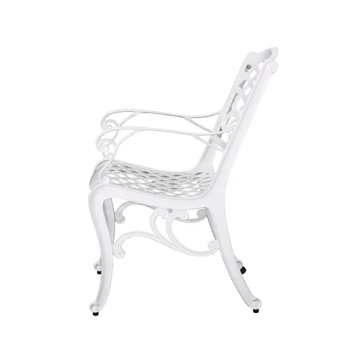 Miniatura 8 de Christopher Knight Home Brody Silla de brazo de aluminio fundido blanco para exteriores (juego de 2)