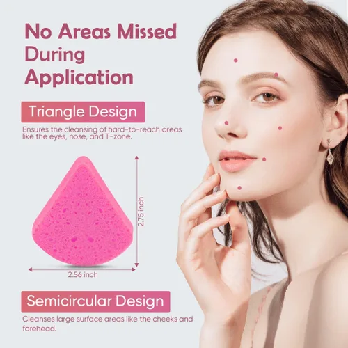 Miniatura 4 de AIDEA Esponjas faciales comprimidas color rosa, 96 unidades, esponjas faciales desechables, esponja cosmética de spa de celulosa 100% natural