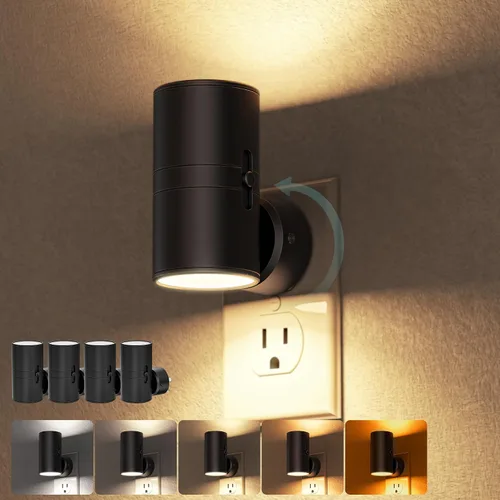 Miniatura 15 de Briignite - Luces nocturnas led enchufables, 3CCT, sensor de anochecer a amanecer, de 3000 K, regulable para pasillo, dormitorio, escalera, paquete