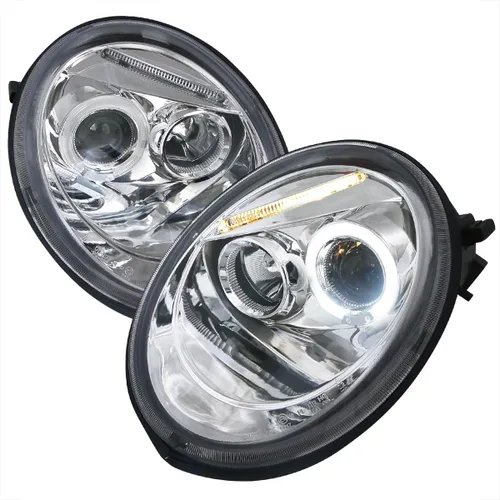 Volkswagen Beetle luces frontales halógenas proyectoras., Plateado