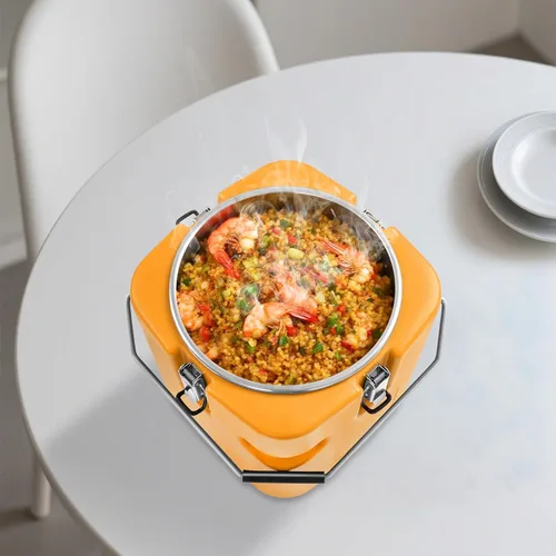 Miniatura 6 de Recipiente aislado para sopa, calentador de alimentos, transportador de frío caliente, cubo de alimentos aislado comercial portátil de 5.28 galones