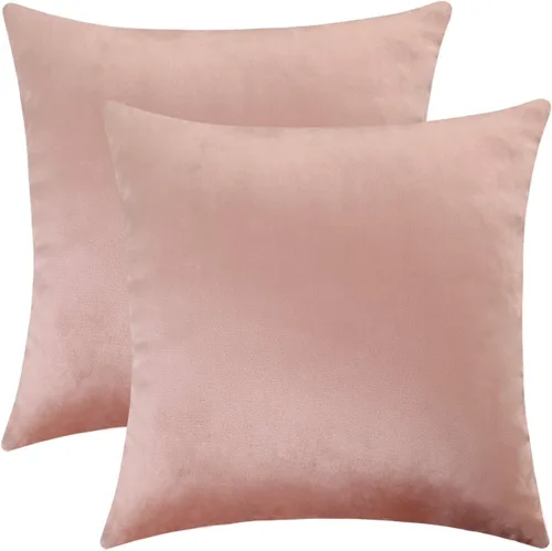 Miniatura 13 de Jeneoo Cómodas fundas de almohada de terciopelo suaves y gruesas para niños, para sofá, fundas de cojín decorativas sólidas cuadradas para Lavanda