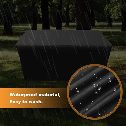 Miniatura 6 de Luxiv - Cubiertas negras de patio para estufa de campamento de 2 quemadores, cubierta resistente para estufa de campamento de 2 quemadores, cubierta
