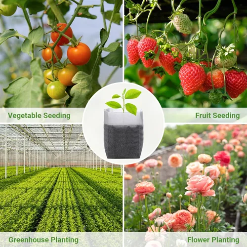 Miniatura 2 de Greaner 100 bolsas de cultivo de vivero grandes, 7.8 x 8.6 pulgadas, bolsa de cultivo de plántulas de tela biodegradable no tejida, bolsas