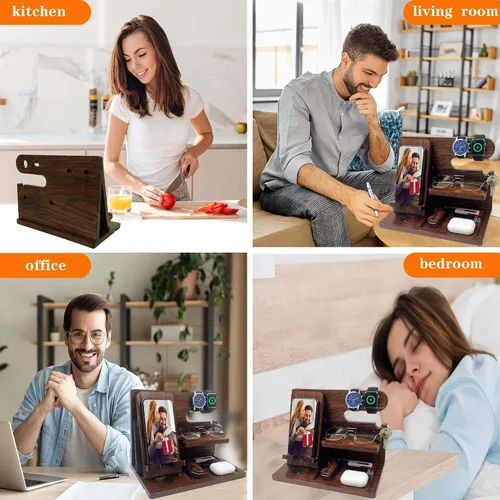 Miniatura 2 de VEIYAILU Regalos para hombres, novio, él, hermano, mesita de noche, organizador, regalos para papá de hija, hijo, estación de acoplamiento