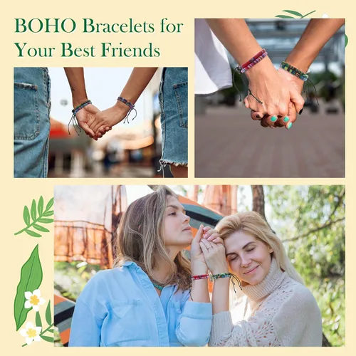 Miniatura 5 de Zalmoxe Woven Friendship Bracelets Braided Bracelets Bulk Adjustable Handmade Woven String Colorful Wrap Bracelets Pack for Women Teens