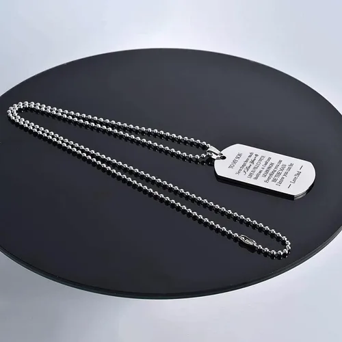 Miniatura 4 de To My Son Dog Tag Military Stainless Steel Pendant Necklace gifts for Men Teen boys,Birthday Graduation Christmas Gifts to Son from Dad Mom