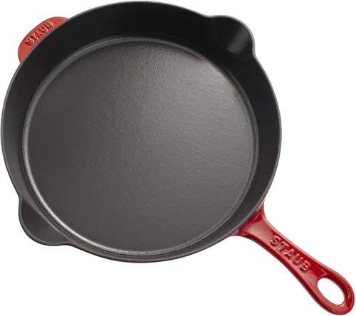 Miniatura 2 de Staub - Sartén tradicional de hierro fundido de 11 pulgadas, color cereza, fabricada en Francia