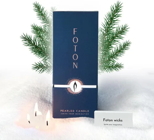 Foton Pearled Candle - Vela de cera en polvo de 18 onzas – Velas de arena de cera en polvo con aroma a abeto navideño festivo, no tóxicas, de larga
