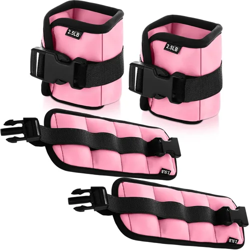 Miniatura 26 de Hollowfly 2 pares de pesas de tobillo y muñeca para ejercicios terrestres o acuáticos, puños acuáticos, bandas de fitness de aeróbicos acuáticos Azul
