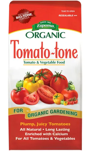 Espoma Tomate orgánico 3-4-6 con 8% de calcio. Fertilizante orgánico para todo tipo de tomates y verduras. Promueve la producción de flores y