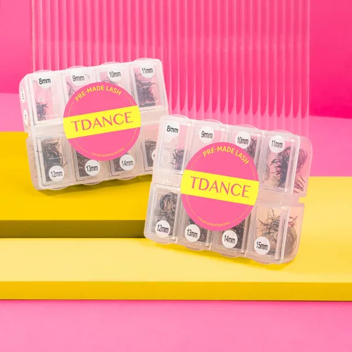 Miniatura 6 de TDANCE 600 Abanicos Abanicos Prefabricados Extensiones de Pestañas Naturales y Volumen Longitud Mixta Abanicos de Pestañas Prefabricadas 5D-24D