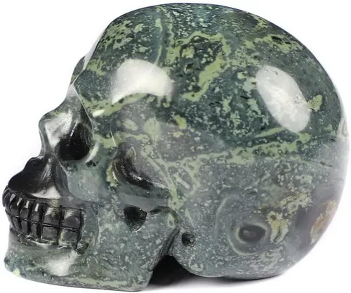 Miniatura 2 de Skullis 2.0 "kambaba jaspe cristal tallado cráneo de cristal. escultura de arte fino de piedras preciosas talladas a mano.3