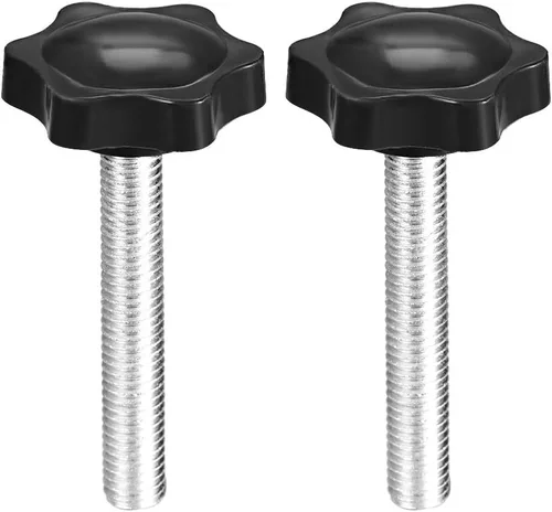 Miniatura 11 de uxcell Perillas de tornillo de sujeción con abrazadera Pomo de estrella M6 x 0.630 in rosca macho 2 piezas