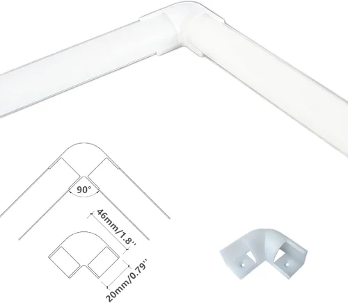 Miniatura 7 de THMOOTHER Paquete de 20 tiras LED en forma de V de 3.3 pies, sistema de difusor de canal de aluminio, cubierta lechosa extruida con conector