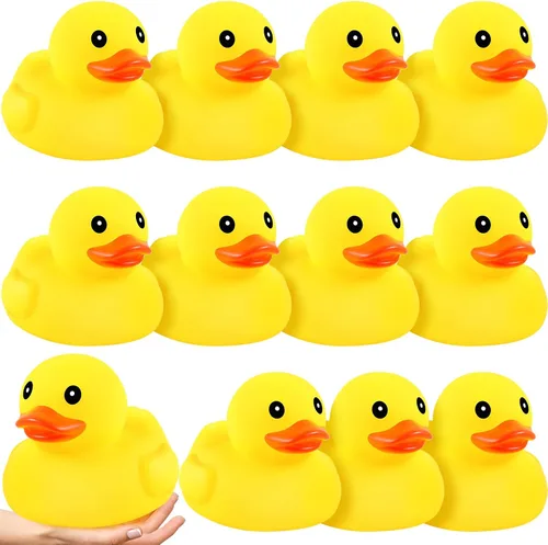 Deekin 6 piezas de patos de goma amarillos grandes a granel grandes chirriantes de goma para bañera flotante para decoración de fiesta de