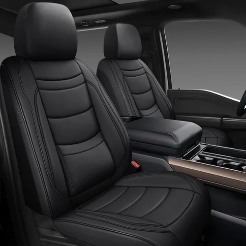 Miniatura 16 de NS YOLO Juego completo de fundas de cuero para asientos de automóvil, ajuste universal para la mayoría de los automóviles, SUV y sedanes, cojines