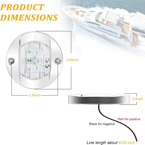 Miniatura 6 de PSEQT Luces LED marinas para cubierta de barco, popa de cortesía interior pontón ancla, luz impermeable para barcos, pesca nocturna, kayak, yate, 4