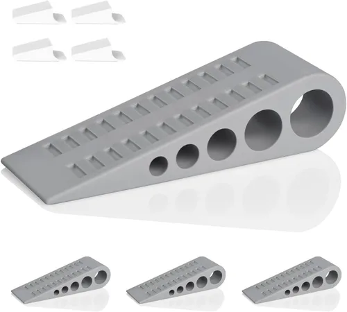Miniatura 8 de HOMOTEK Paquete de 2 topes de puerta de goma con forma de cuña para puertas de puerta, protectores de pared para piso e parte inferior de la puerta