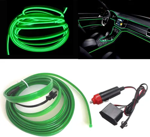 Miniatura 19 de MaxLax Tira de Iluminación LED de Neón Azul para Interior de Auto - 9.84 Pies de Cable EL de 12V Flexible con Protección de Fusible Integrada