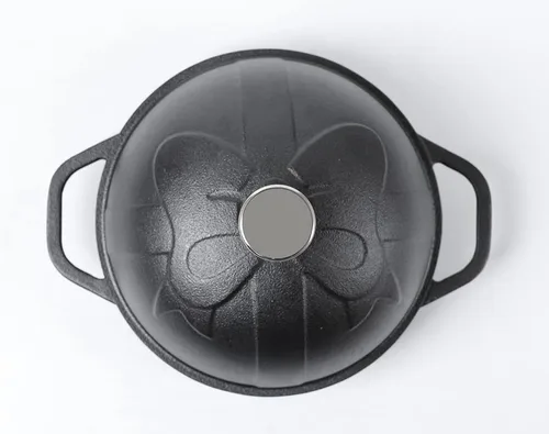 Miniatura 4 de HAWOK Cloche de pan de hierro fundido, diámetro.7.8 pulgadas/20cm, 0.95 cuartos de galón, molde para hornear masa madre pre-sazonado negro