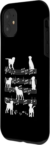 Miniatura 2 de iPhone 11 Músico Perro Jugando en Notas Musicales Amante de la Música Piano Case
