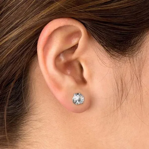 Miniatura 8 de Aretes colgantes de circonio cúbico ComfyEarrings de 14 pulgada con la respaldos planos de rosca muy cómodos
