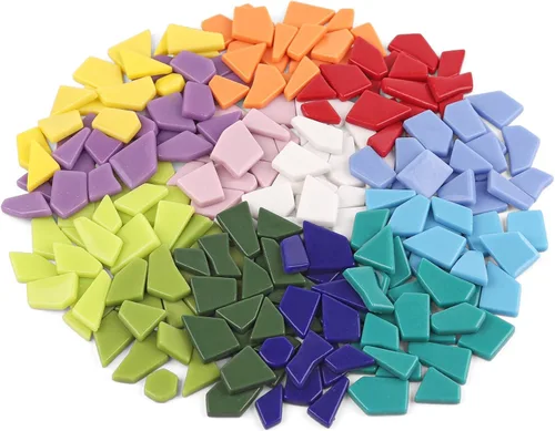 Miniatura 23 de Youway Style Azulejos de mosaico para manualidades a granel, piezas de vidrio de mosaico roto de 7.05 oz para manualidades de mosaico de jardín