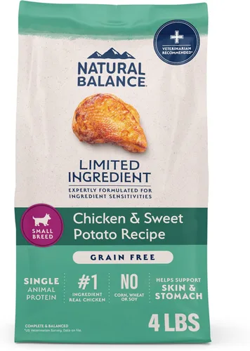 Miniatura 16 de Natural Balance Limited Ingredient - Alimento seco para perros adultos de raza pequeña, sin granos, receta de pollo y batata, 12 libras