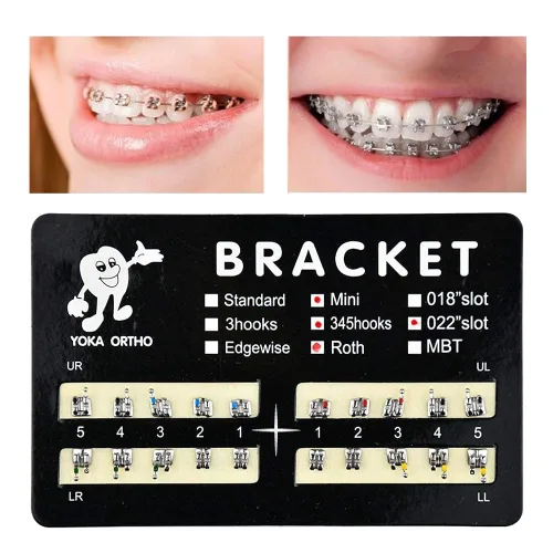 Miniatura 4 de VEZE Soportes dentales, 5 juegos de 100 piezas Mini Roth 022 ranura 345 ganchos, unido, compatible con MBT, unisex, uso en interiores, tema de salud