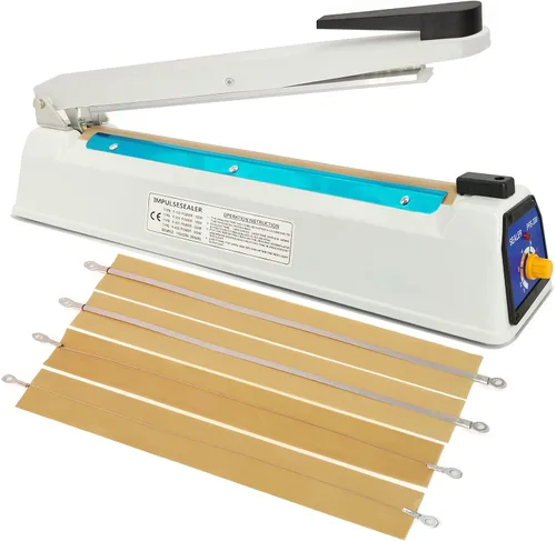 Sellador térmico por impulso, sellador de bolsas Mylar de 12 pulgadas y 0.197 in, sellador de carcasa de hierro, máquina selladora de bolsas de