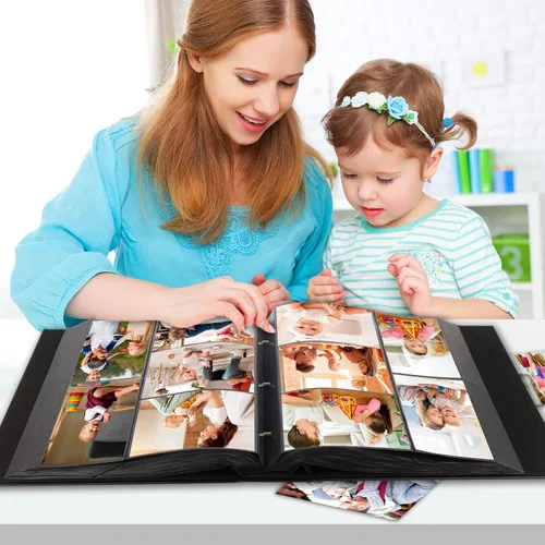 Miniatura 8 de Álbum de fotos de bolsillo para 1000 fotos 4x6 con cubierta de cuero, capacidad extra grande para 1000 fotos horizontales y verticales, páginas