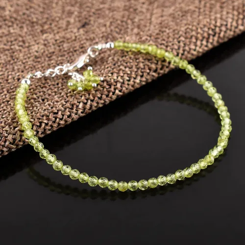 Miniatura 90 de Natural Gemstone Micro Beads Dainty Bangle Bracelet, Handmade Birthstone Jewelry, Healing Chakra Crystals, Silver Plated 8 inch, Birthday Gift for