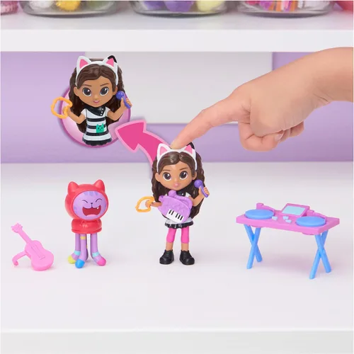 Miniatura 5 de Gabby's Dollhouse 6062027-1 Gabby's Dollhouse - Juego de karaoke con 2 figuras de juego, 2 unidades, caja de muñecas y Möbelstück, Kinderspielzeug