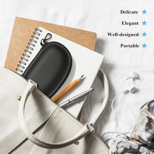 Miniatura 6 de MoKo Estuche para lentes de sol con mosquetón, unisex, de poliuretano, a prueba de golpes, protector para gafas de viaje, estuche de transporte
