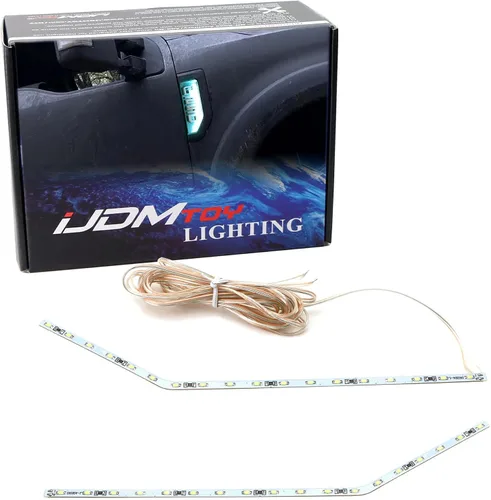 Miniatura 10 de iJDMTOY Kit de iluminación de fondo LED amarillo ámbar compatible con Ford F250 F350 F450 Super Duty 2017-2021 emblema cromado de guardabarros