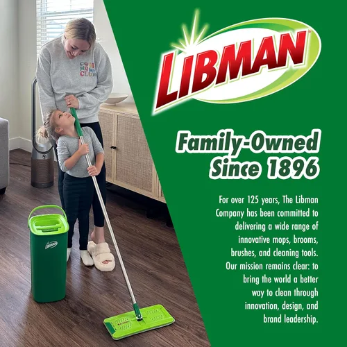 Miniatura 6 de Libman Sistema de fregona y cubeta Rinse 'n Wring, fregona de microfibra seca y húmeda para limpieza de pisos, madera dura, laminado, limpiador