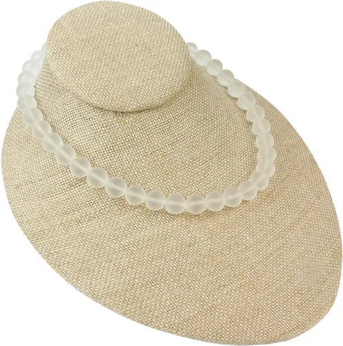 Miniatura 5 de MOOCA Juego de 2 piezas de collar de lino texturizado para exhibición de bustos, exhibición de joyas, collar, cadena de joyería, soporte