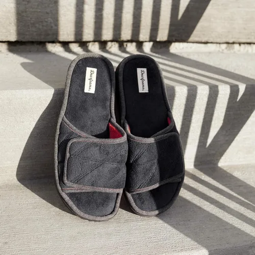 Miniatura 5 de Dearfoams Pantuflas de rizo de espuma viscoelástica ajustables para hombre y exterior
