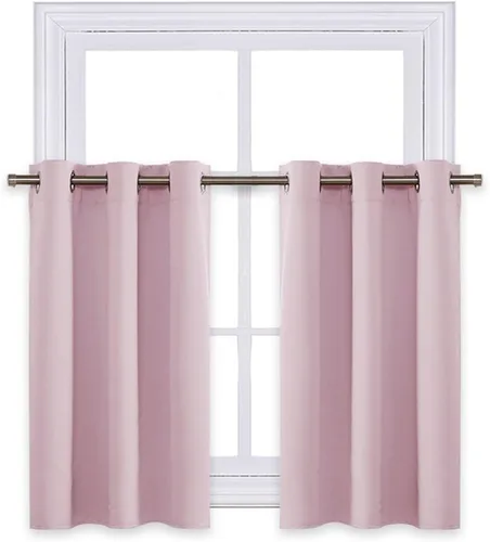 Miniatura 155 de NICETOWN Cortinas opacas de cocina para ventana sobre el fregadero, aislamiento térmico, decoración del hogar, pequeños niveles opacos con ojales